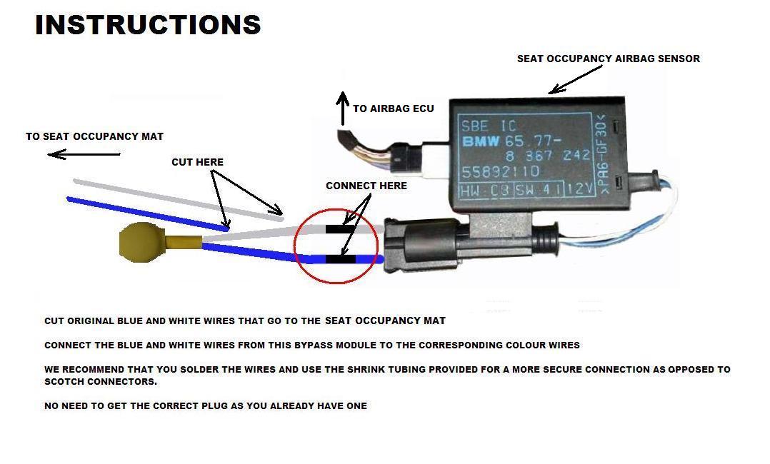 BMW Passenger Seat Occupancy Mat Airbag Sensor Bypass BMW E38 E39 E46